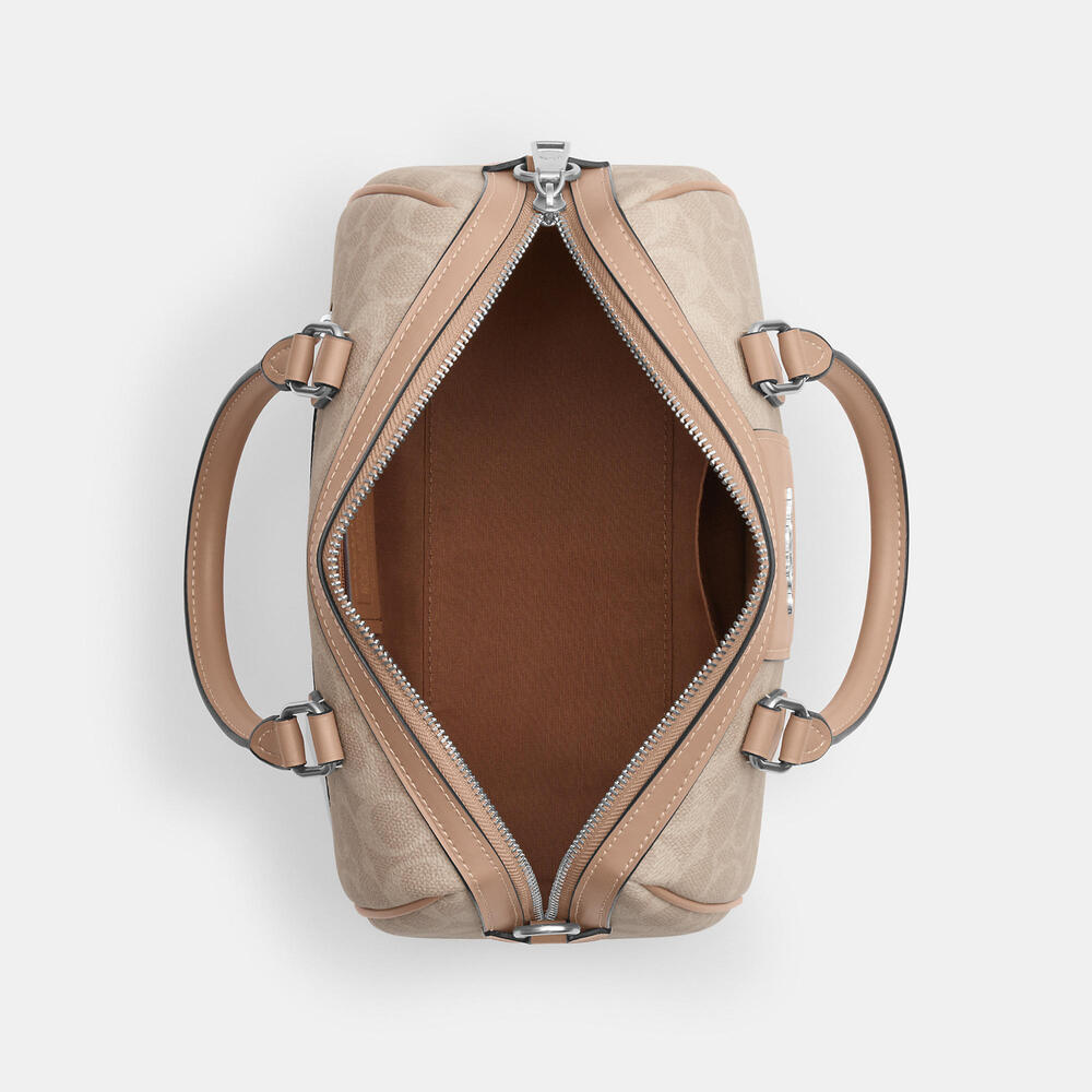 Rowan Satchel Bag In Signature Canvas  Silver/sand/taupe
TV featured - Picture 3 of 8